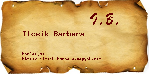 Ilcsik Barbara névjegykártya